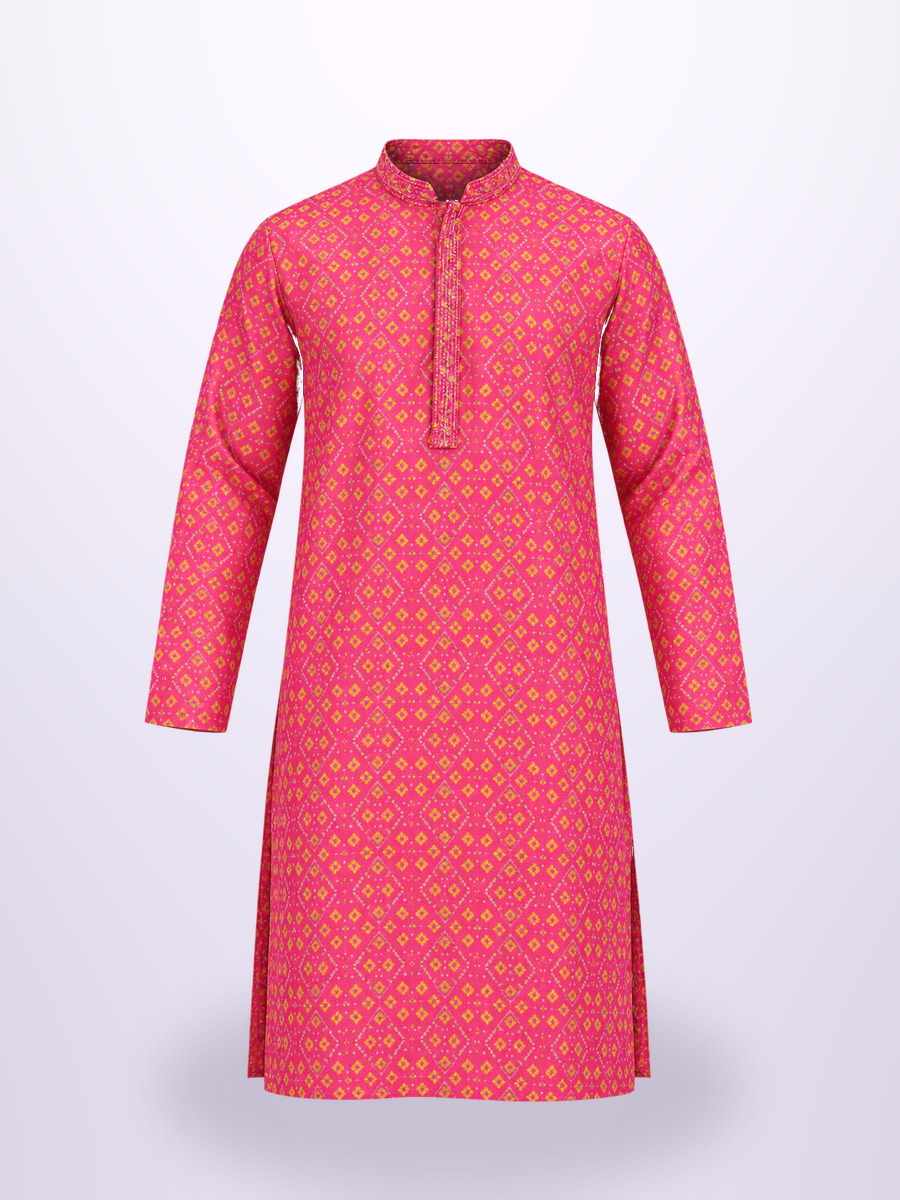 Kisah pink bandhani printed kurta, product photo