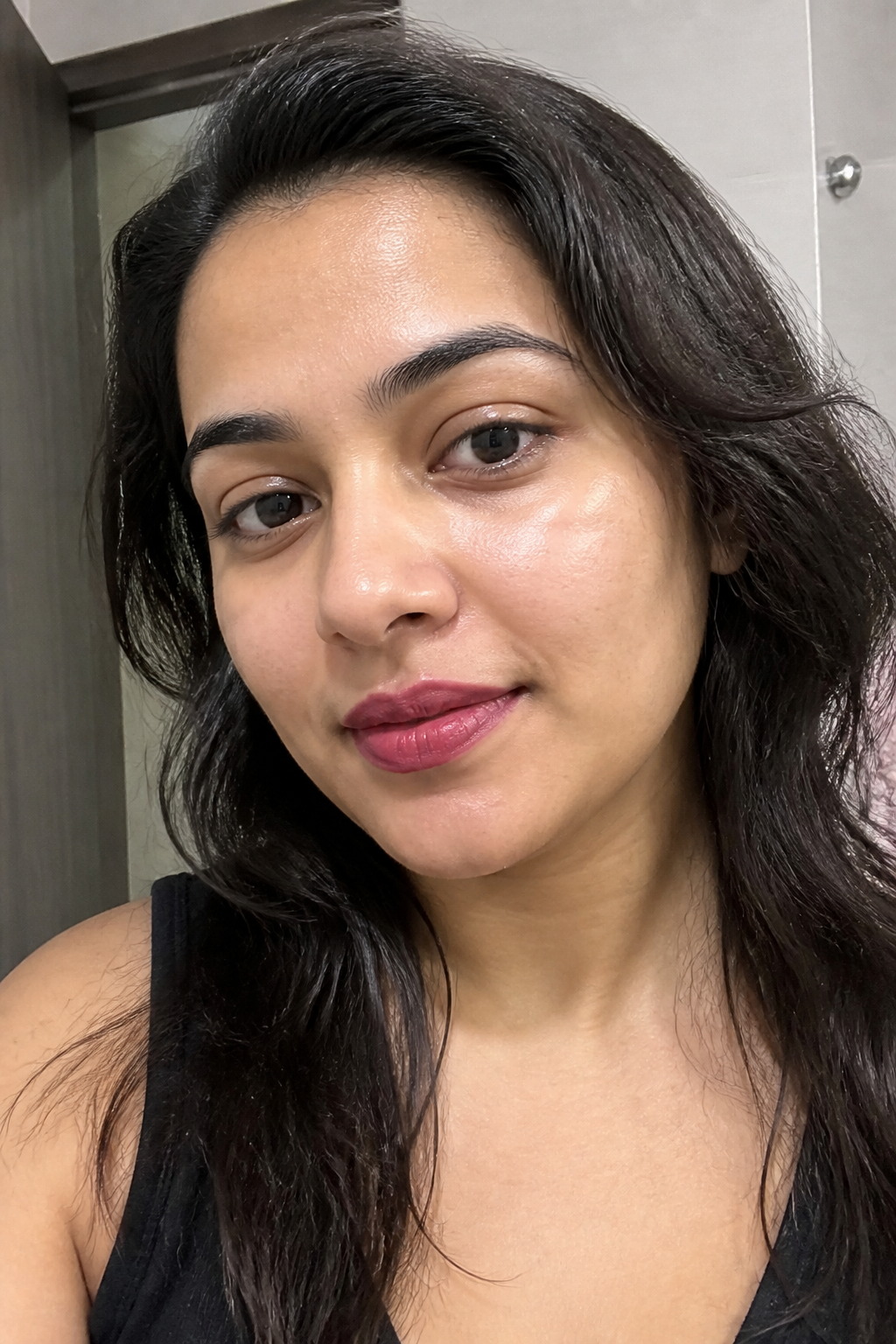 Same shade rendered on a licensed face, StyleUAI beauty output